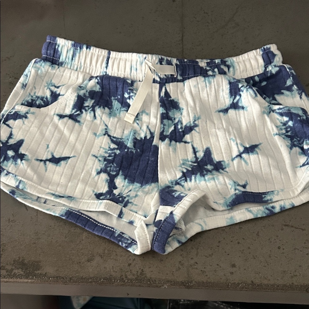 White and blue cotton shorts brand new without tags
